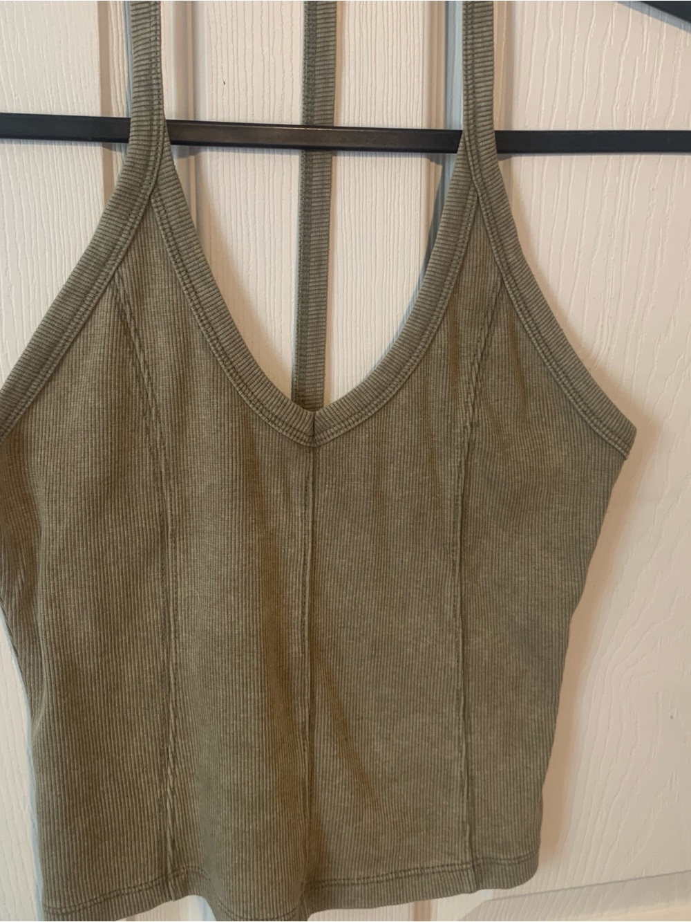 Forever 21 Olive Green Ribbed Crop Tank